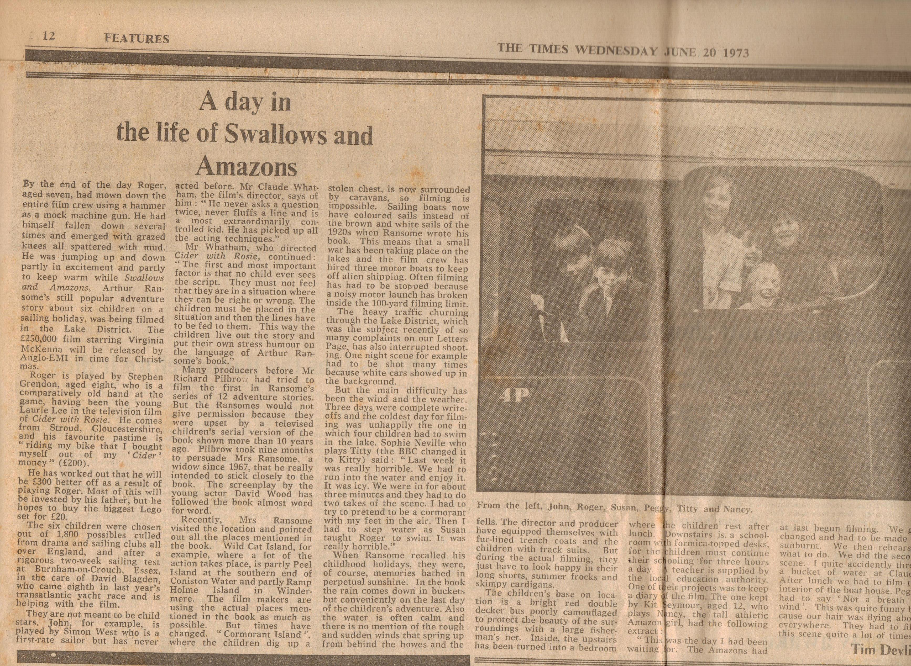 An article in The Times 1973