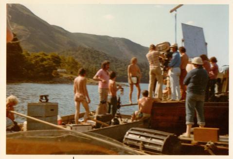 Battle of Houseboat Bay ~ The film crew record Captin Flint walking the plank