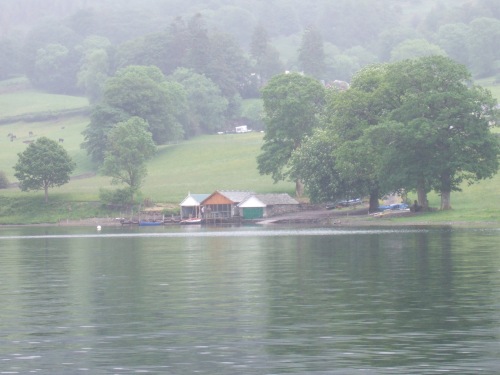 The Lanehead boathouses below Bank Ground Farm