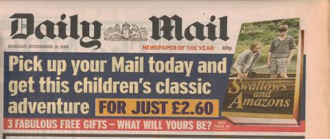 Swallows and Amazons in the Daily Mail -