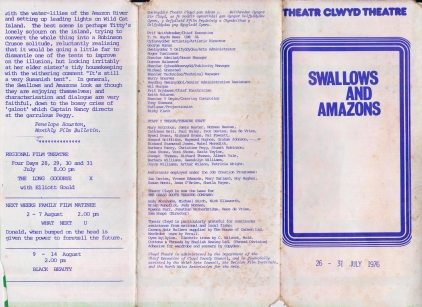 9. Leaflet programme for S and A film Theatr Clwyd 1976_front