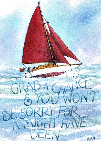 Grab A Chance Greetings Card by Claudia Myatt[4614]