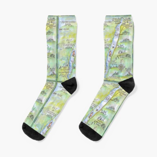 Sophie Neville's Map of Coniston Water on Socks
